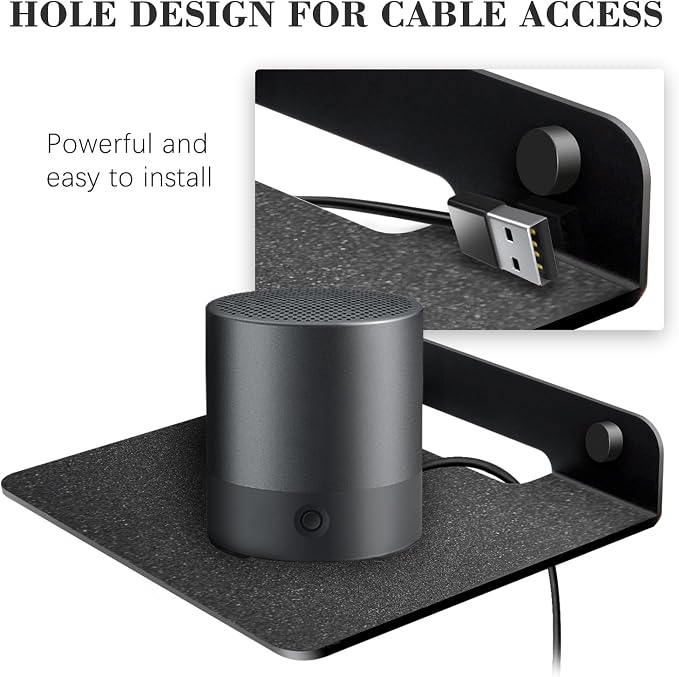 WISDING Small Floating Shelves, 4.25" Wall Metal Speaker Mount Shelves - Image 5