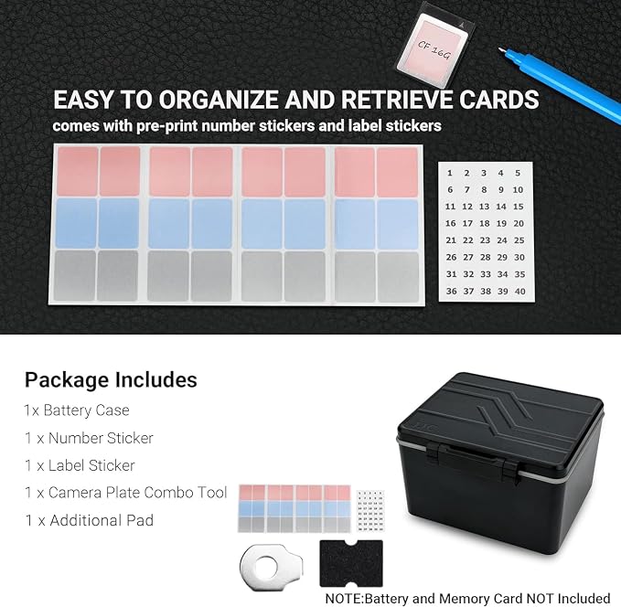LP-E6 EN-EL15C NP-W235 FZ100 Camera Battery and Memory Card Case - Image 3