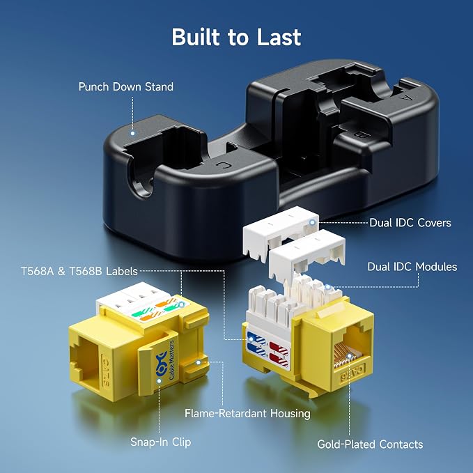 Cable Matters 25-Pack 10Gbps Cat6 Keystone Jacks, RJ45 Keystone Jack, Ethernet - Image 6