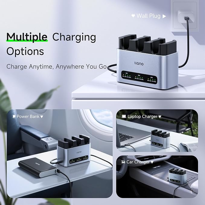 Llano 30W LP-E6NH LP-E6P Battery Charger: Fast Three Slot - Image 6