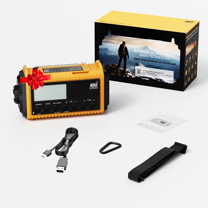 Eoxsmile NOAA Emergency Weather Radio - 5000mAh Solar/Hand Crank/Battery - Image 7