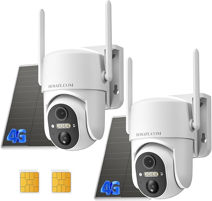 4G LTE Cellular Solar Security Camera Wireless Outdoor, Free Cloud Storage by HOSAFE