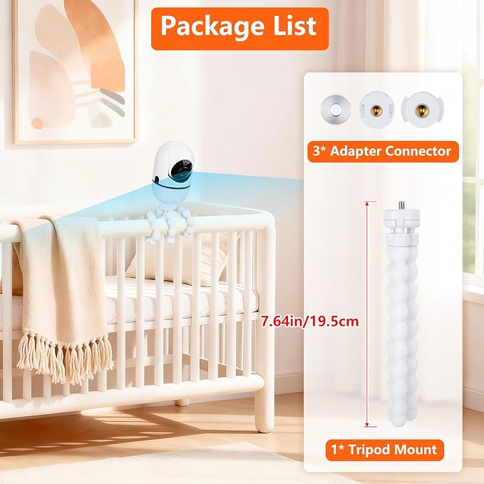 Tripod Baby Monitor Mount, Flexible Baby Camera Stand Compatible - Image 7