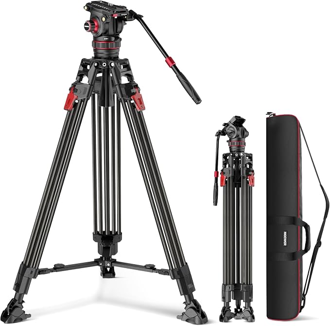 NEEWER 78" Video Camera Tripod Carbon Fiber by Neewer