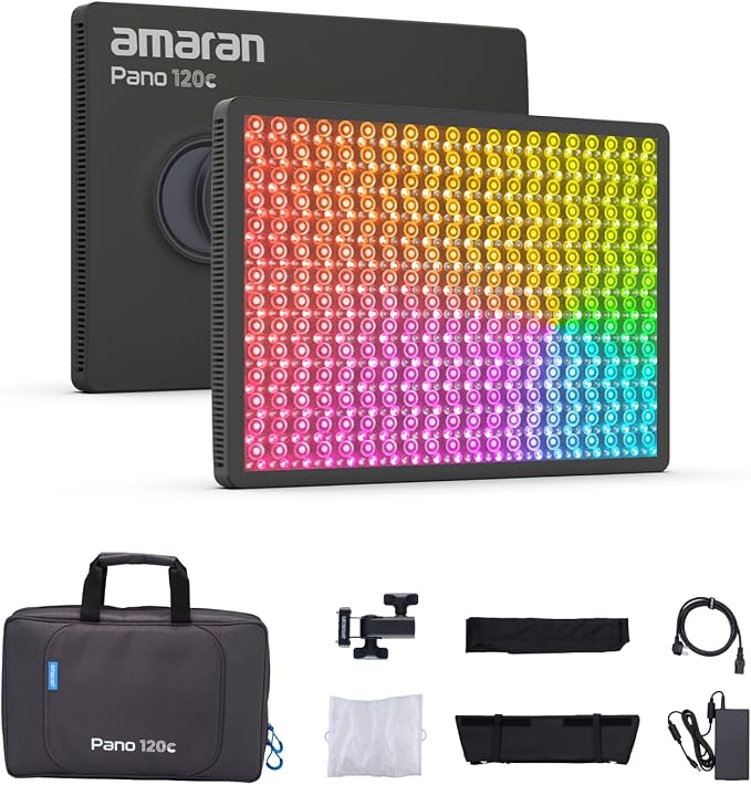 amaran Pano 120c Kit RGB LED Video Light, 120w Full Color Panel Light, Compact by amaran