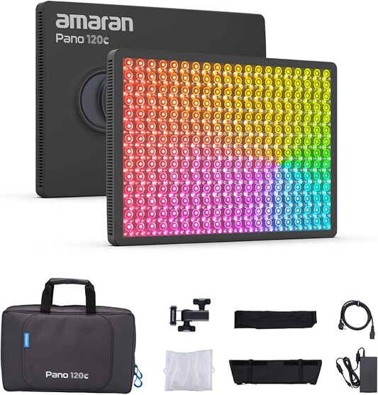 amaran Pano 120c Kit RGB LED Video Light, 120w Full Color Panel Light, Compact by amaran