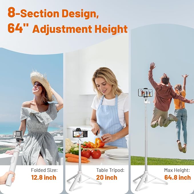 JOILCAN Tripod for iPhone & Camera, Extendable Portable Phone Tripod Stand for - Image 5
