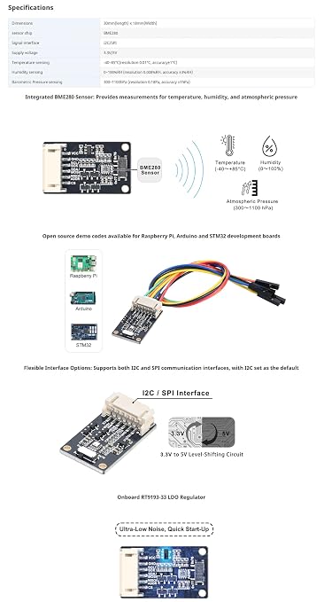 BME280 Environmental Sensor, Temperature Humidity Barometric Pressure - Image 6