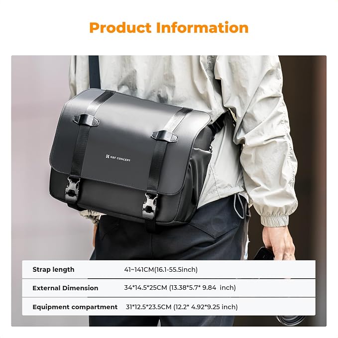 K&F CONCEPT Camera Sling Bag, Waterproof Crossbody Shoulder DSLR/SLR/Mirrorless - Image 7