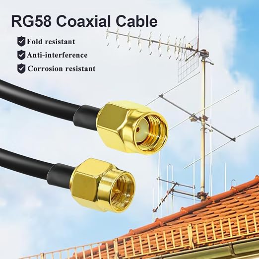 TUOLNK RG58 SMA Coax Cable, SMA Male to RP-SMA Male Antenna Extension Cable - Image 3