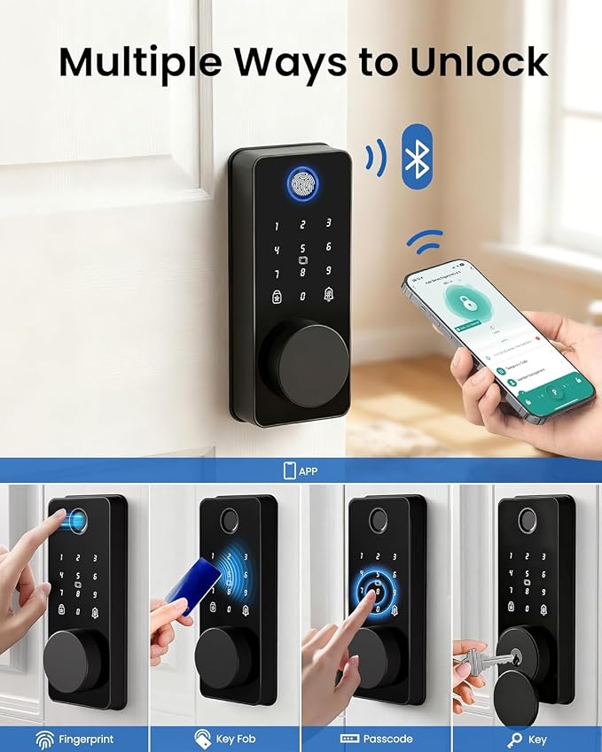 Smart Door Lock, Fingerprint Keyless Entry Door Lock Front Door App Control - Image 2