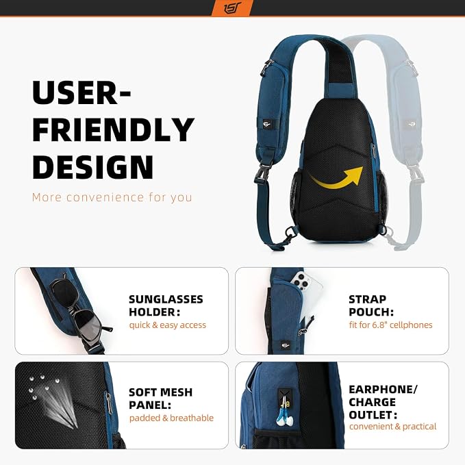 SKYSPER Sling Bag RFID Crossbody Sling Backpack Cross Body Shoulder Bag Travel - Image 4
