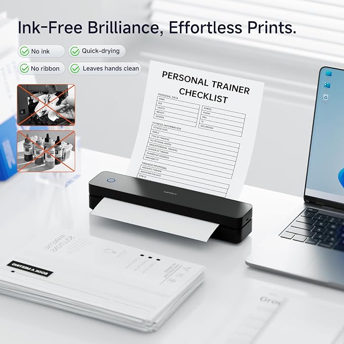 HPRT Portable Thermal Printer-Inkless Printer, Supports Thermal Paper&Labels - Image 4
