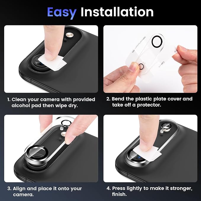 Tensea [3Pcs for iPhone 17 Air Camera Screen Protector, Tempered Glass Film - Image 7