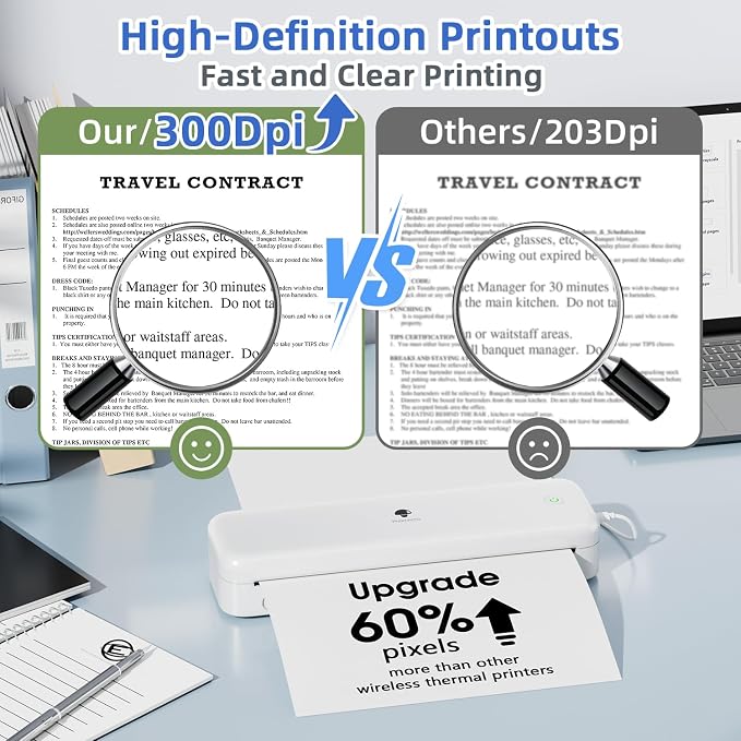 Phomemo Portable Printer, Wireless Bluetooth Thermal Printers, Support 8.5" x - Image 3