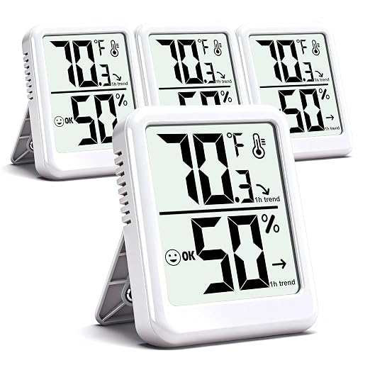 4-Pack Room Thermometer Indoor Hygrometer, Small Digital Temperature and by Azosowo