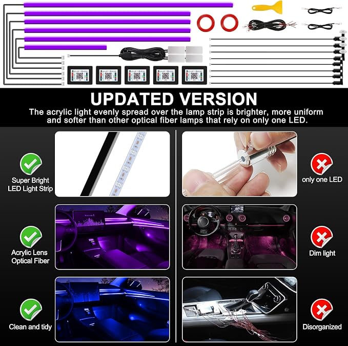 Acrylic Interior Car LED Strip Light - Image 6