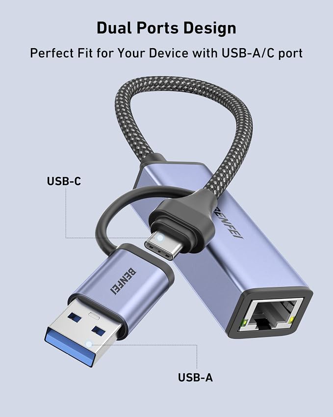 BENFEI USB Ethernet Adapter 1000 Mbps, Mac OS - Image 3