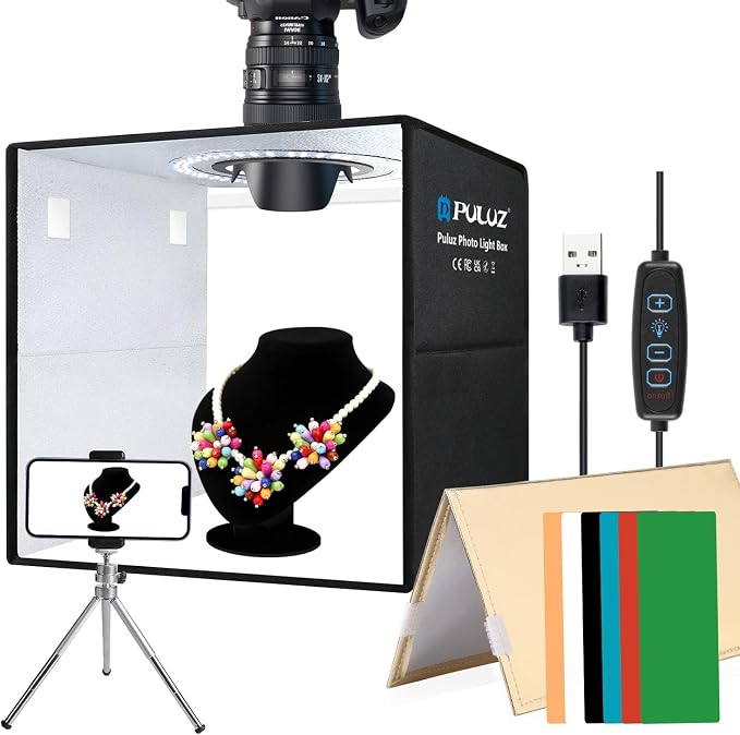 PULUZ 12''×12'' Portable Photography Light Box, Dimmable Photo Studio Light Box by PULUZ