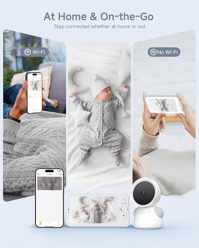 ARENTI Baby Monitor, 2K/3MP WiFi 6 Camera and Audio, 5-inch Wireless Screen - Image 2