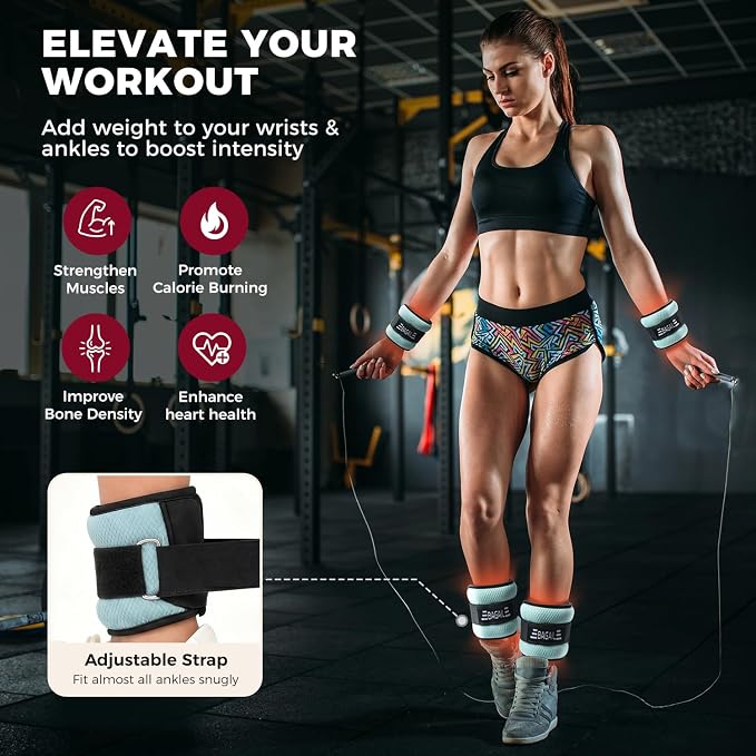 BAGAIL Ankle Wrist Weights for Women & Men, One Pair of 1/2/4/6/8/10 LBS - Image 4