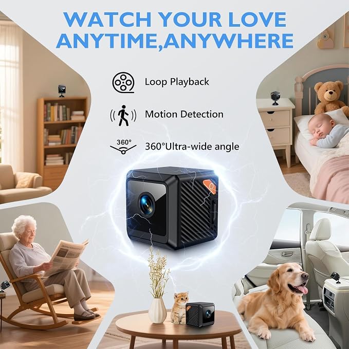 Mini Hidden Camera, Wireless WiFi/No WiFi Nanny Cam Security - Image 5