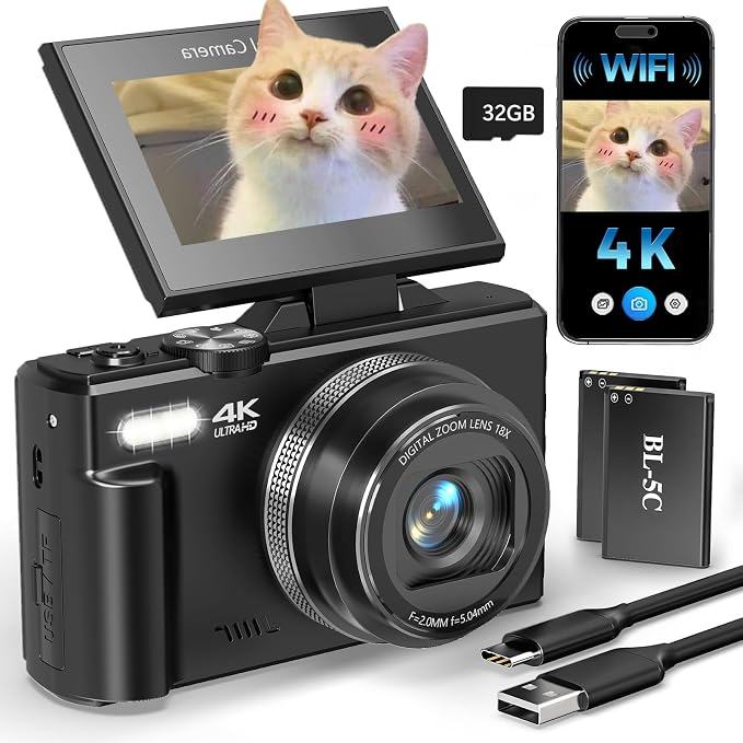 4K Digital Camera for Beginners & Teens, Autofocus Vlogging Camera by Unknown