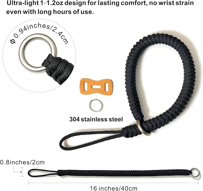 Noopel Camera Wrist Strap, Braided Nylon Hand Strap, Anti-Slip Secure Design - Image 3