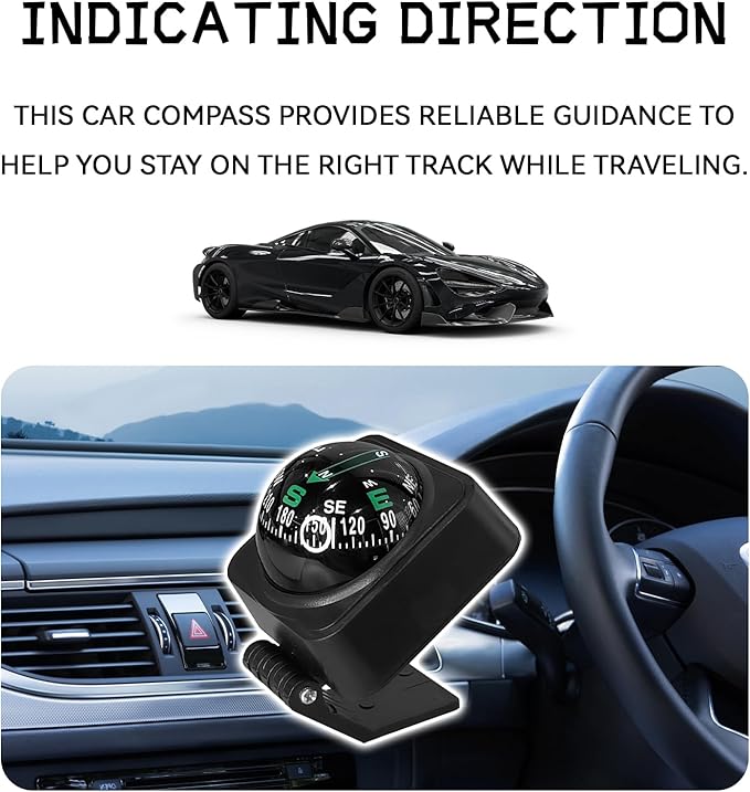 Upgraded Car Compass, 2.6x2.2x2.1 Car Compass Dashboard - Image 3
