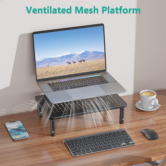 WALI Computer Monitor Stand for Desk, Adjustable Laptop Riser, Desk Monitor - Image 3