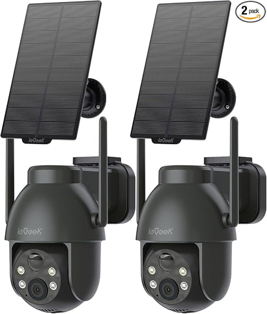 ieGeek Solar Camera Outdoor Wireless, 2K WiFi Cameras by ieGeek