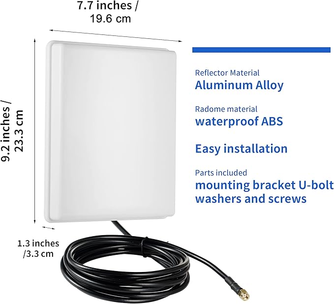 Outdoor 15dBi Dual Band WiFi 2.4GHz 5GHz 5.8GHz Long-Range Directional Panel - Image 2