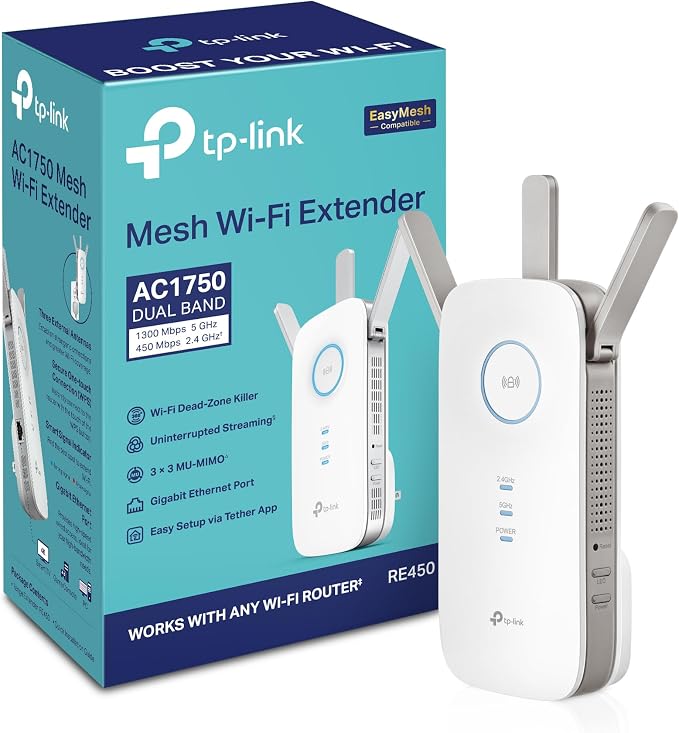 TP-Link AC1750 WiFi Extender, PCMag Editor's Choice, Dual Band WiFi Repeater by TP-Link