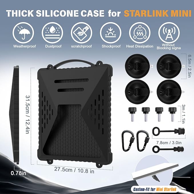 ACOVE Suction Car Cup Mount for Starlink-Mini, 2-in-1 Satellite Dish Mounts - Image 6