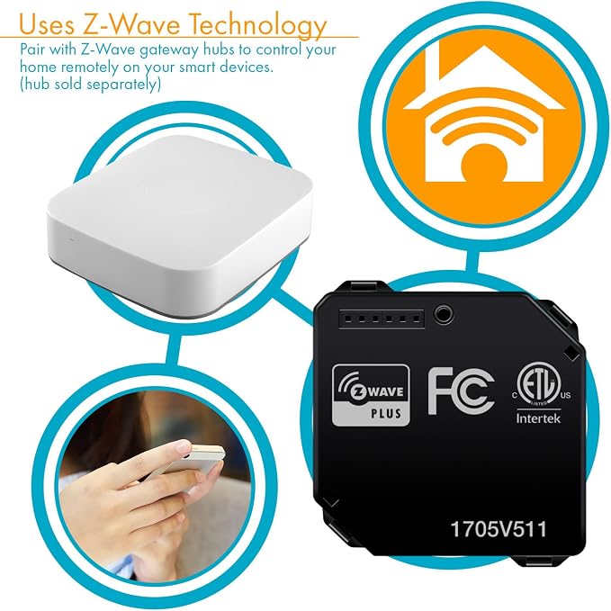 ENERWAVE Z-Wave Plus Relay, Hidden Smart Switch Wireless Remote Control to - Image 5