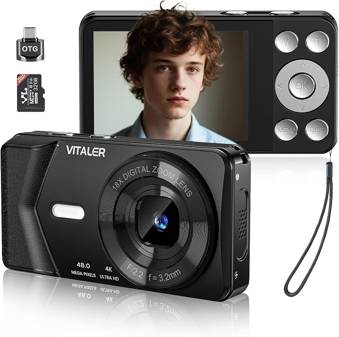 Digital Camera, Autofocus 48MP 4K Camera by Unknown