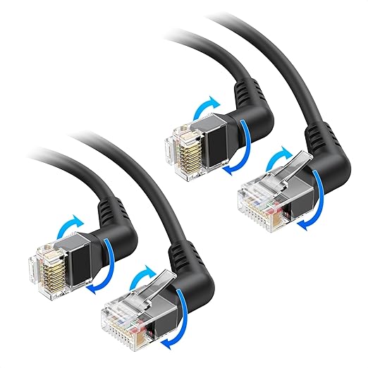 Cable Matters 2-Pack 10Gbps Rotatable Cat 6 Ethernet Cable - 7ft by CableMatters