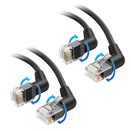 Cable Matters 2-Pack 10Gbps Rotatable Cat 6 Ethernet Cable - 3ft by CableMatters
