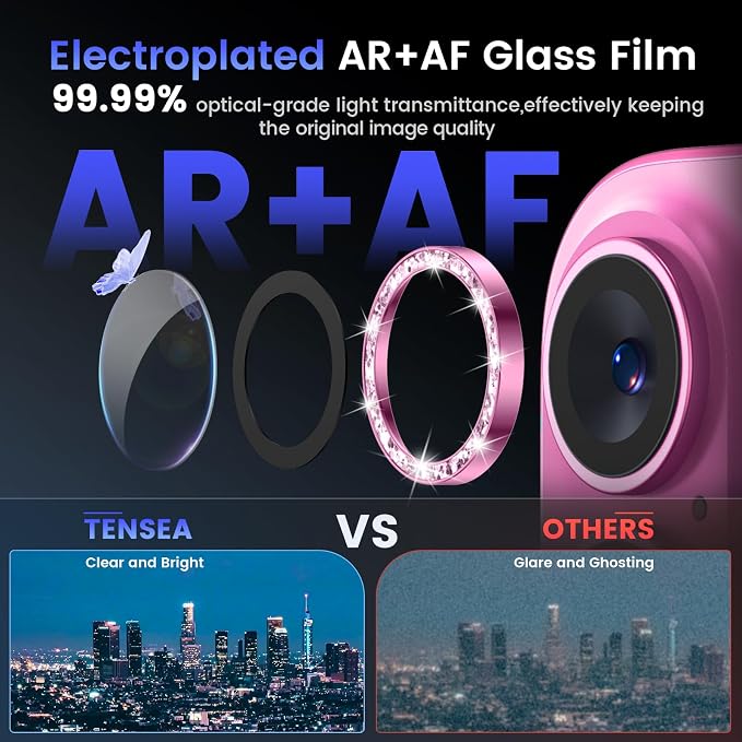Tensea for iPhone 16 / iPhone 16 Plus Camera Lens Protector, 9H Tempered Glass - Image 3