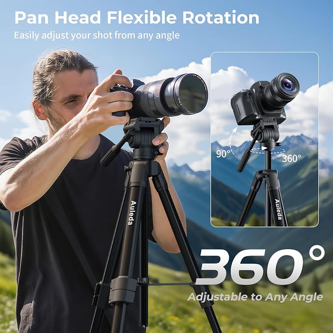 Camera Tripod 61" Lightweight Auminum Tripod - Image 3