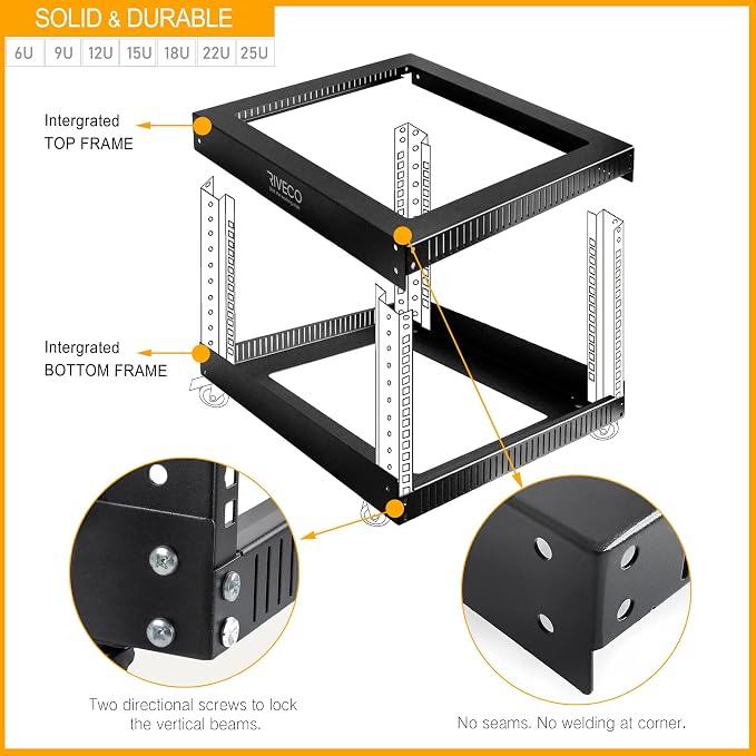 RIVECO 22U Open Frame Server Rack - Image 3