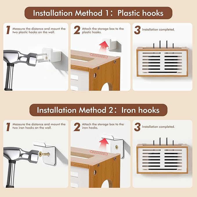 Router Shelf Wall Mount, WiFi Router Box Hider & Modem Storage Box - Image 4