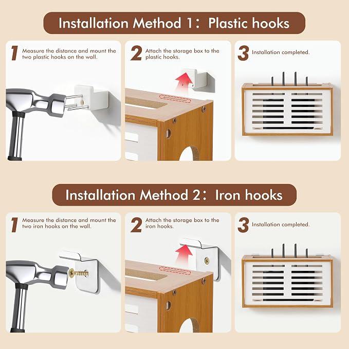 Router Shelf Wall Mount, WiFi Router Box Hider & Modem Storage Box - Image 6