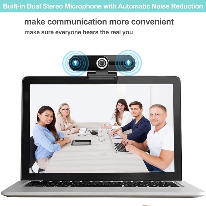 UHD 4K Webcam with Microphone: 8MP USB Computer Web Camera with Privacy Shutter - Image 3