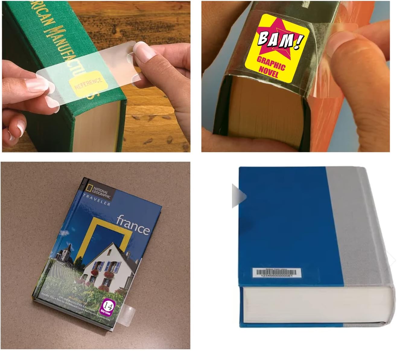 500 Pieces Book Spine Clear Label Protector | Transparent Labels for Protecting Barcodes,Book Spine Stickers Tape | 1.18" H x 3.15" W
