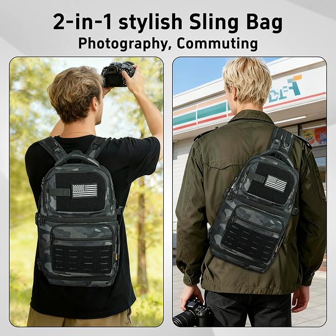 TORIBIO Camera Sling Bag, DSLR/SLR/Mirrorless Camera Bag - Image 9