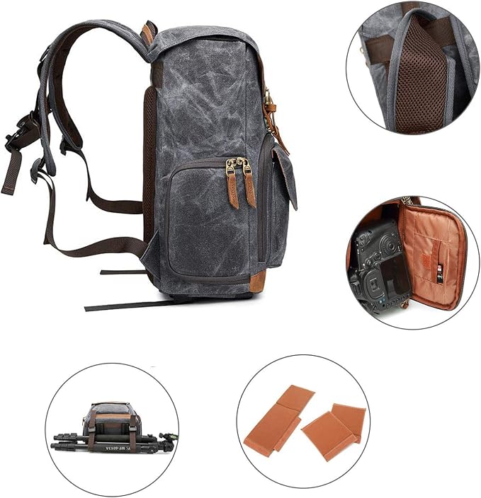 UBAYMAX Camera Backpack, DSLR SLR Waterproof Canvas Camera Bags Rucksack 15.6 - Image 5