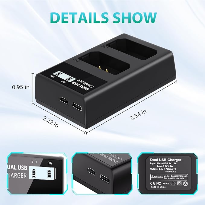 LP LP-E10 Battery Charger, LCD Dual Charger Compatible - Image 5