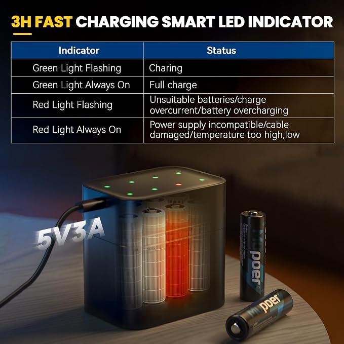 12 Pack Rechargeable AA Batteries Lithium - Image 5