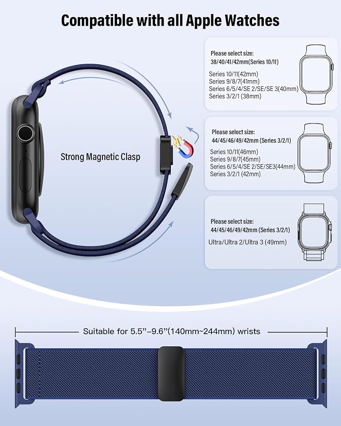 Stretchy Band Compatible with Apple Watch Bands 40mm 38mm 41mm 42mm 44mm 45mm - Image 5